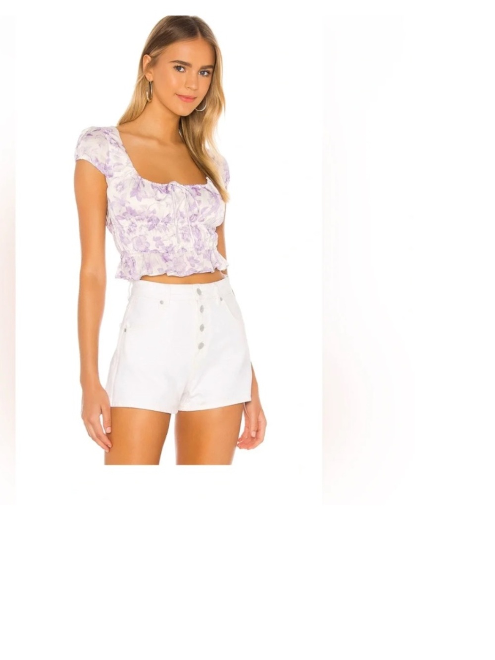 Majorelle Women's Purple and White Blouse XXS
